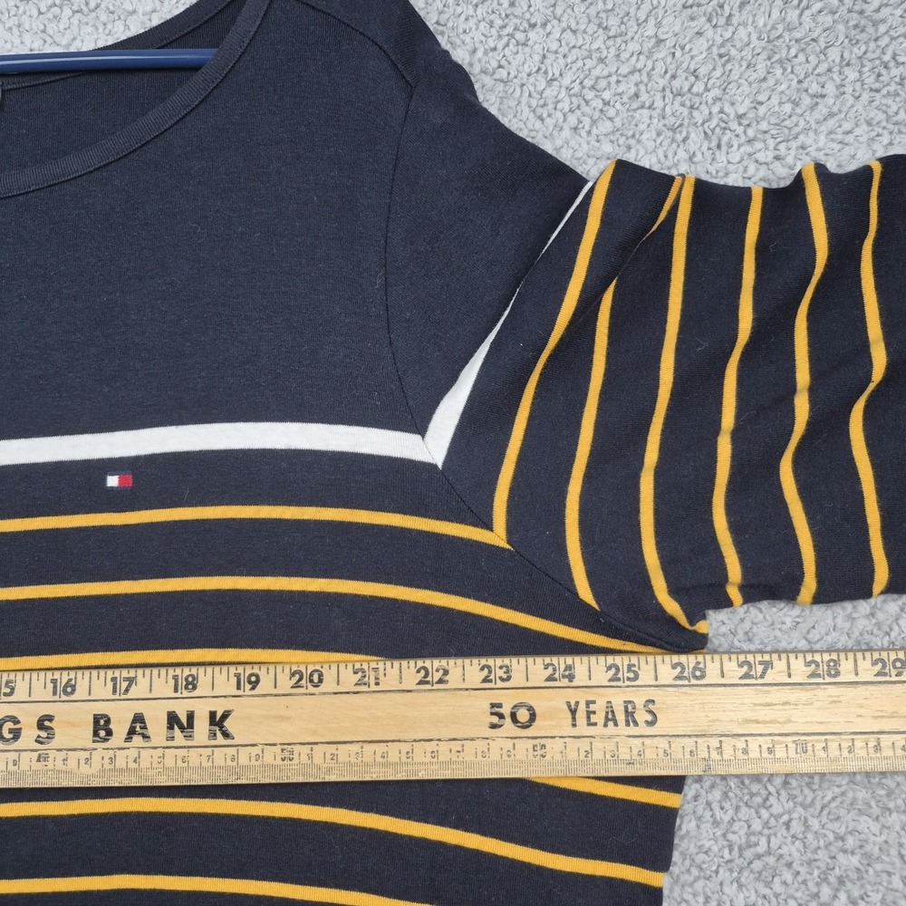Tommy Hilfiger 2X Pullover Womens Top Blue Yellow Stripes - Picture 8 of 8